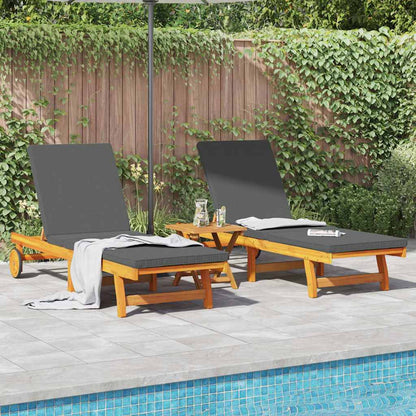 vidaXL Sun Lounger 2 pcs Solid Acacia Wood Brown