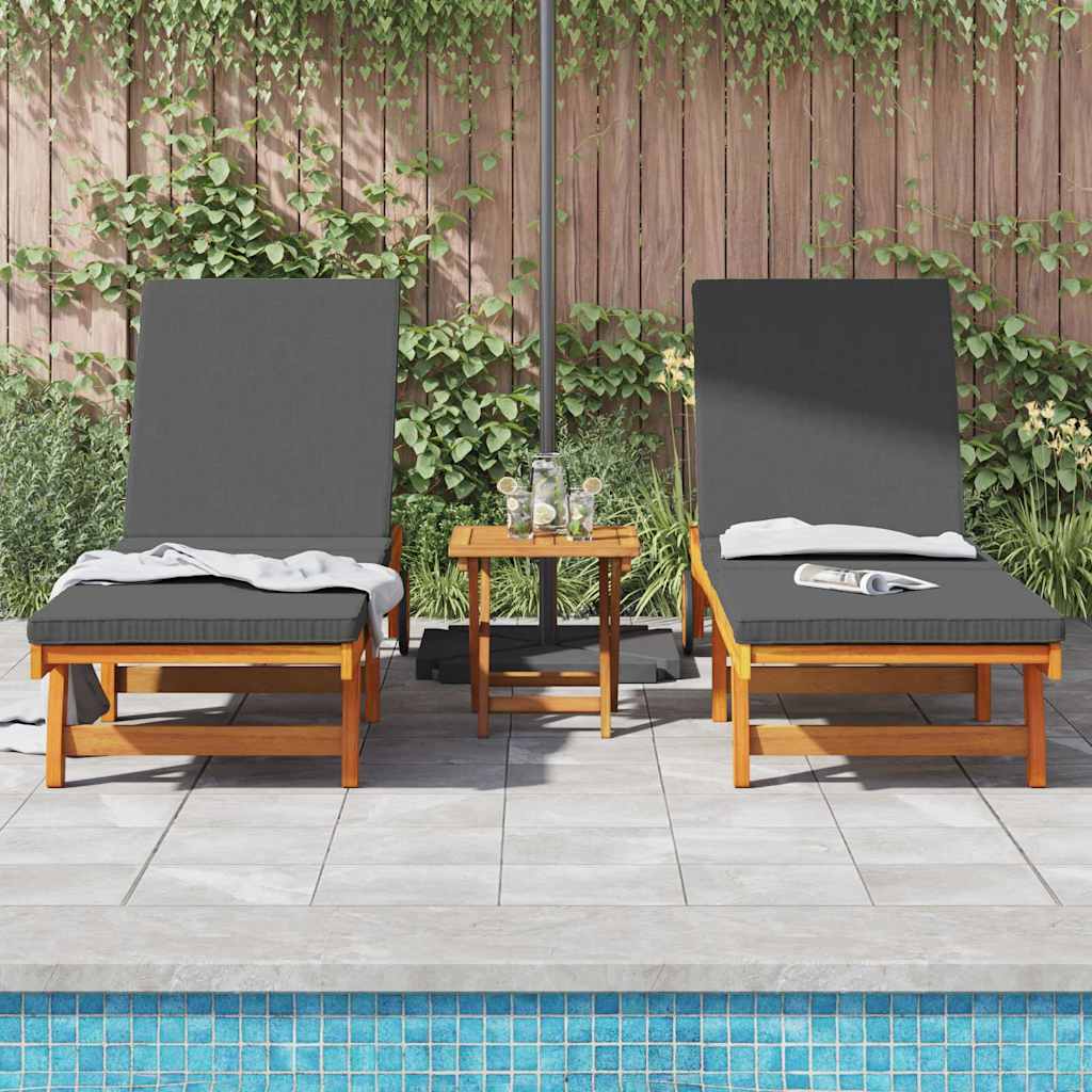 vidaXL Sun Lounger 2 pcs Solid Acacia Wood Brown