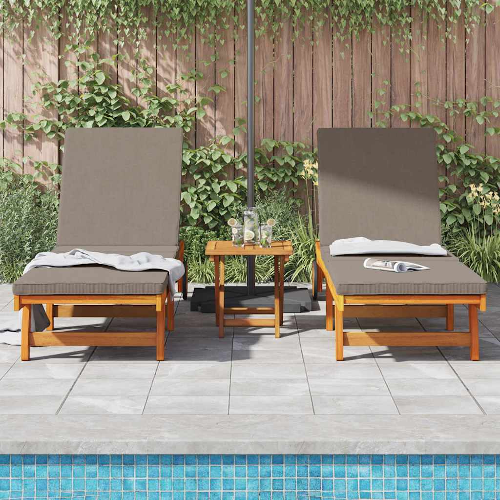 vidaXL Sun Lounger 2 pcs Solid Acacia Wood Brown