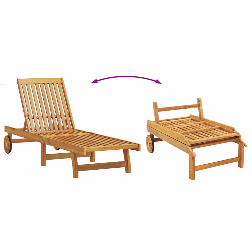 vidaXL Sun Lounger 2 pcs Solid Acacia Wood Brown