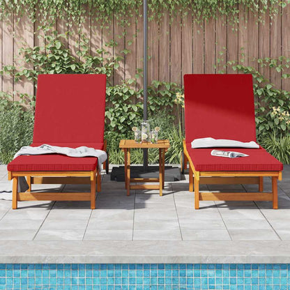 vidaXL Sun Lounger Reclining 2-person 2 pcs Brown Solid Acacia Wood