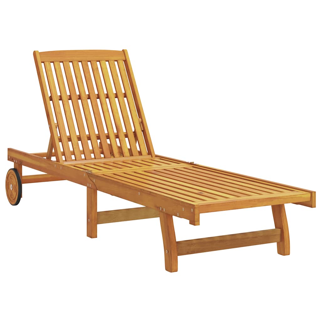 vidaXL Sun Lounger | Set of 2 | Brown | Solid acacia wood | Standard | Foldable