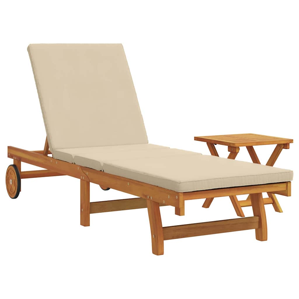 vidaXL Sun Lounger 2 pcs Solid Acacia Wood Brown