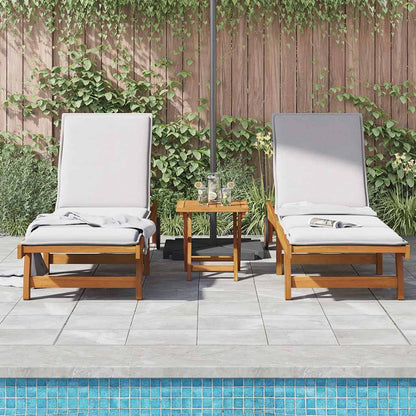 vidaXL Sun Lounger | Set of 3 | Acacia Wood Brown | Solid Acacia Wood