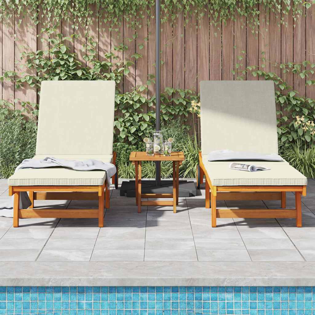 vidaXL Sun Lounger 3 pcs Solid Acacia Wood Brown