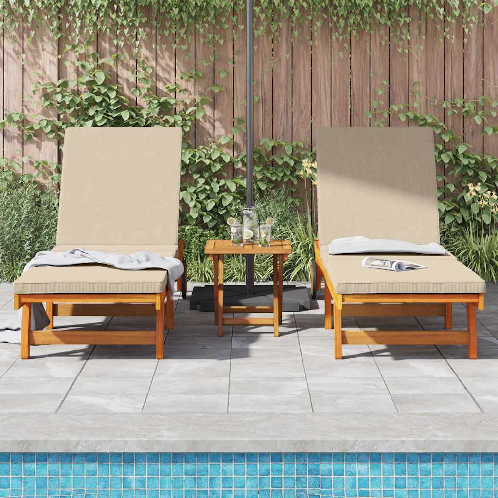 vidaXL Sun Lounger 3 pcs Solid Acacia Wood Brown