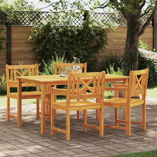 vidaXL Garden Chairs 4 pcs Natural Solid Acacia Wood