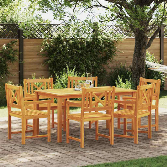 vidaXL Garden Chairs 6 pcs Natural Solid Acacia Wood