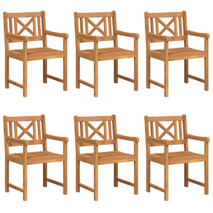 vidaXL Garden Chairs 6 pcs Natural Solid Acacia Wood