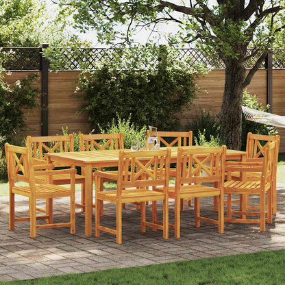 vidaXL Garden Chairs 8 pcs Natural Solid Acacia Wood