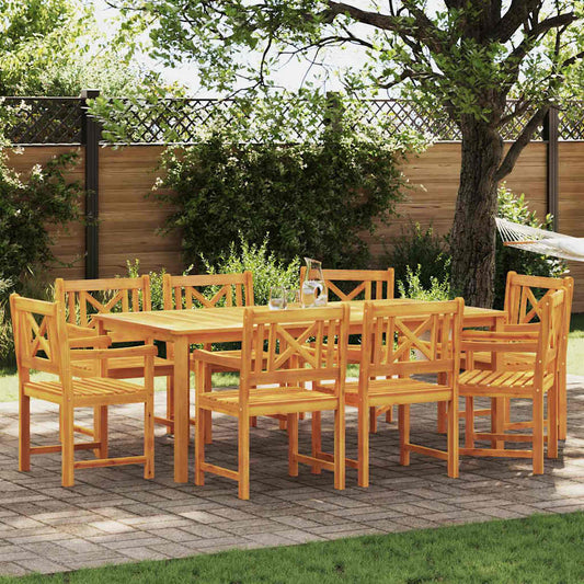 vidaXL Garden Chairs 8 pcs Natural Solid Acacia Wood