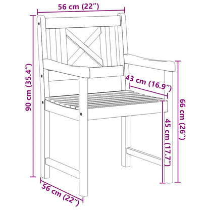 vidaXL Garden Chairs 8 pcs Natural Solid Acacia Wood