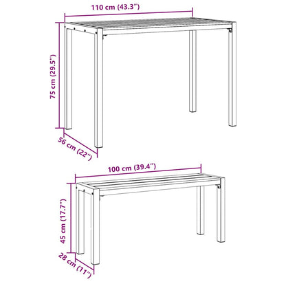 vidaXL Garden Dining Set 3 pcs Anthracite Steel