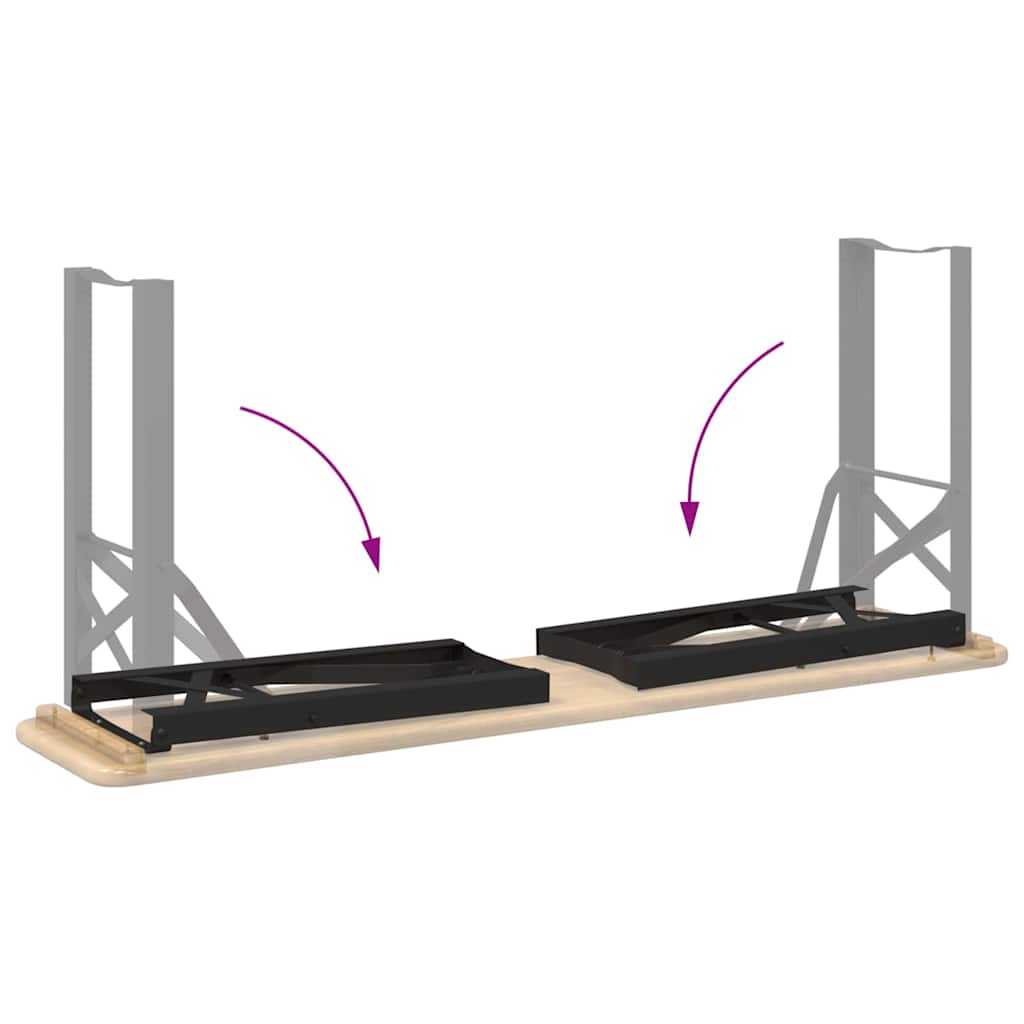 vidaXL Beer Bench Legs Black Powder-Coated Steel