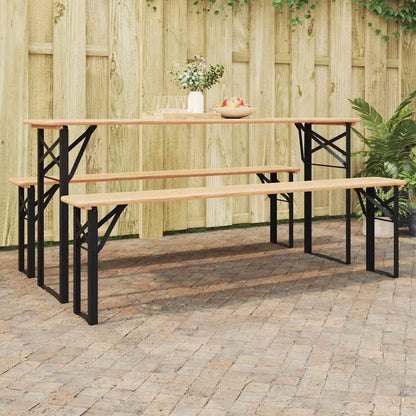vidaXL Beer Table Leg 2 pcs Black 39 x 3 x 75 cm Powder-Coated Steel