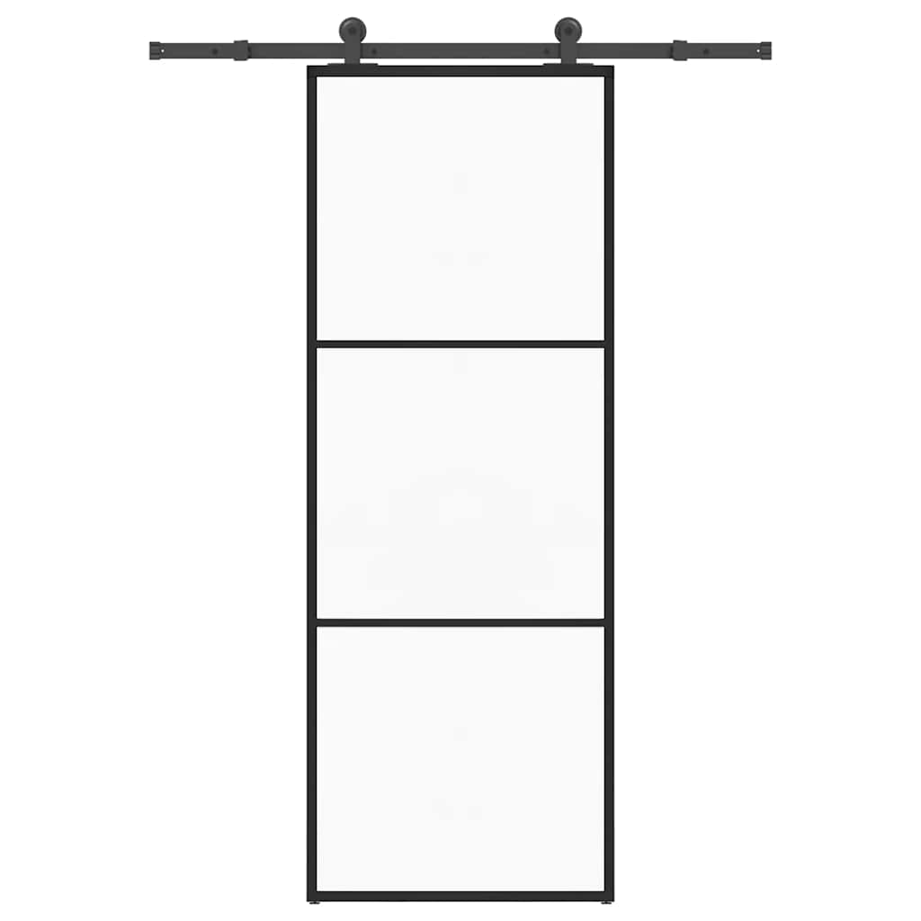 vidaXL Sliding Door with Hardware Set 76x205 cm ESG Glass&Aluminium
