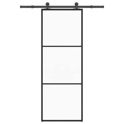 vidaXL Sliding Door with Hardware Set 76x205 cm ESG Glass&Aluminium