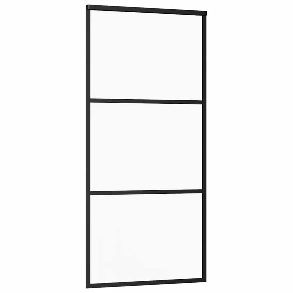 vidaXL Sliding Door with Hardware Set 76x205 cm ESG Glass&Aluminium