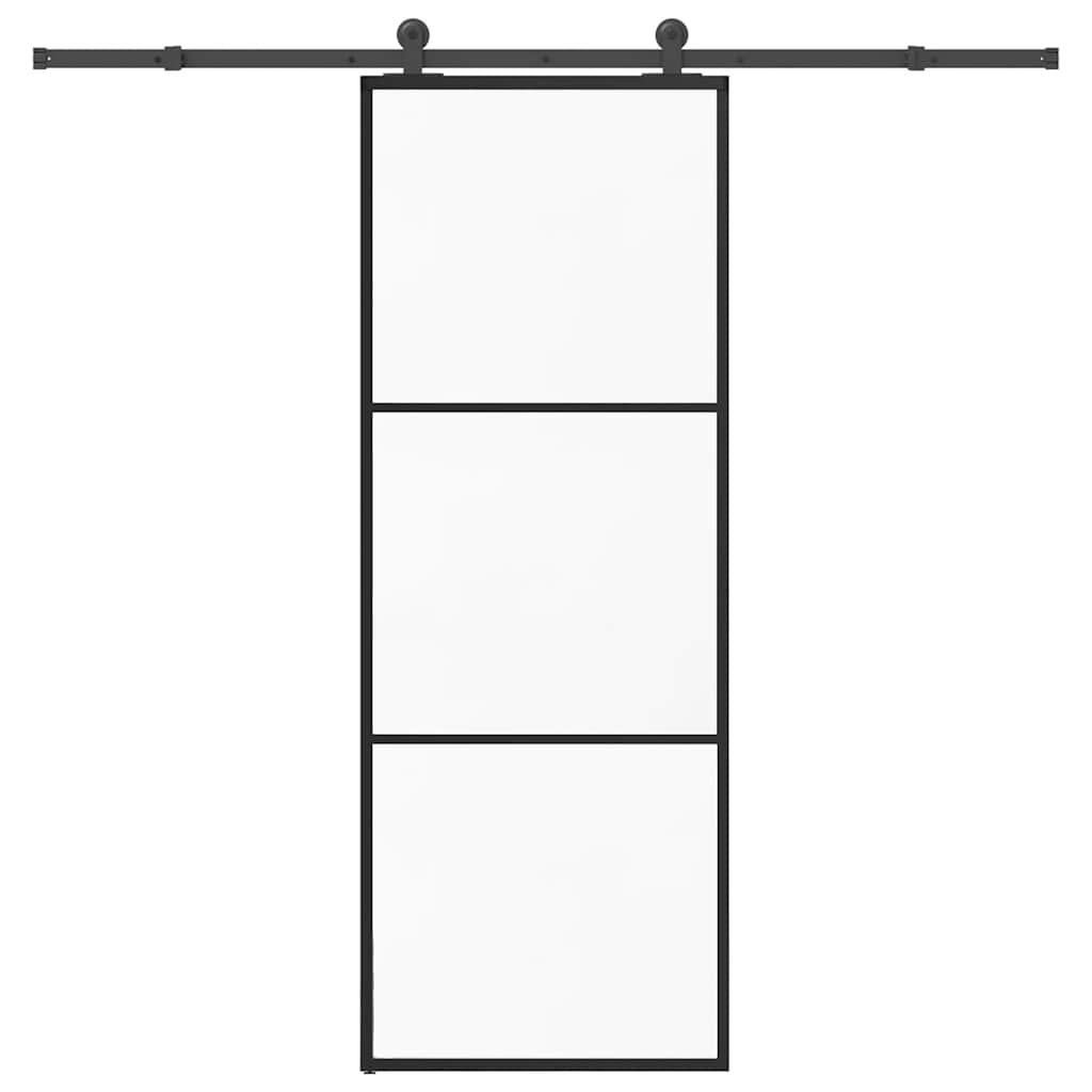 vidaXL Sliding Door with Hardware Set 76x205 cm ESG Glass&Aluminium