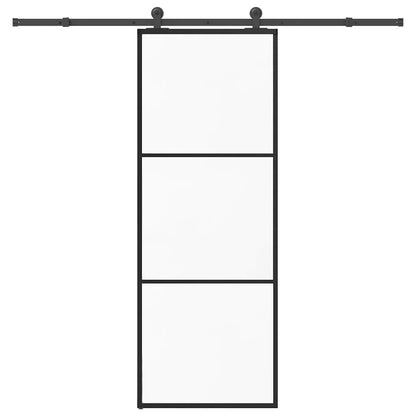 vidaXL Sliding Door with Hardware Set 76x205 cm ESG Glass&Aluminium