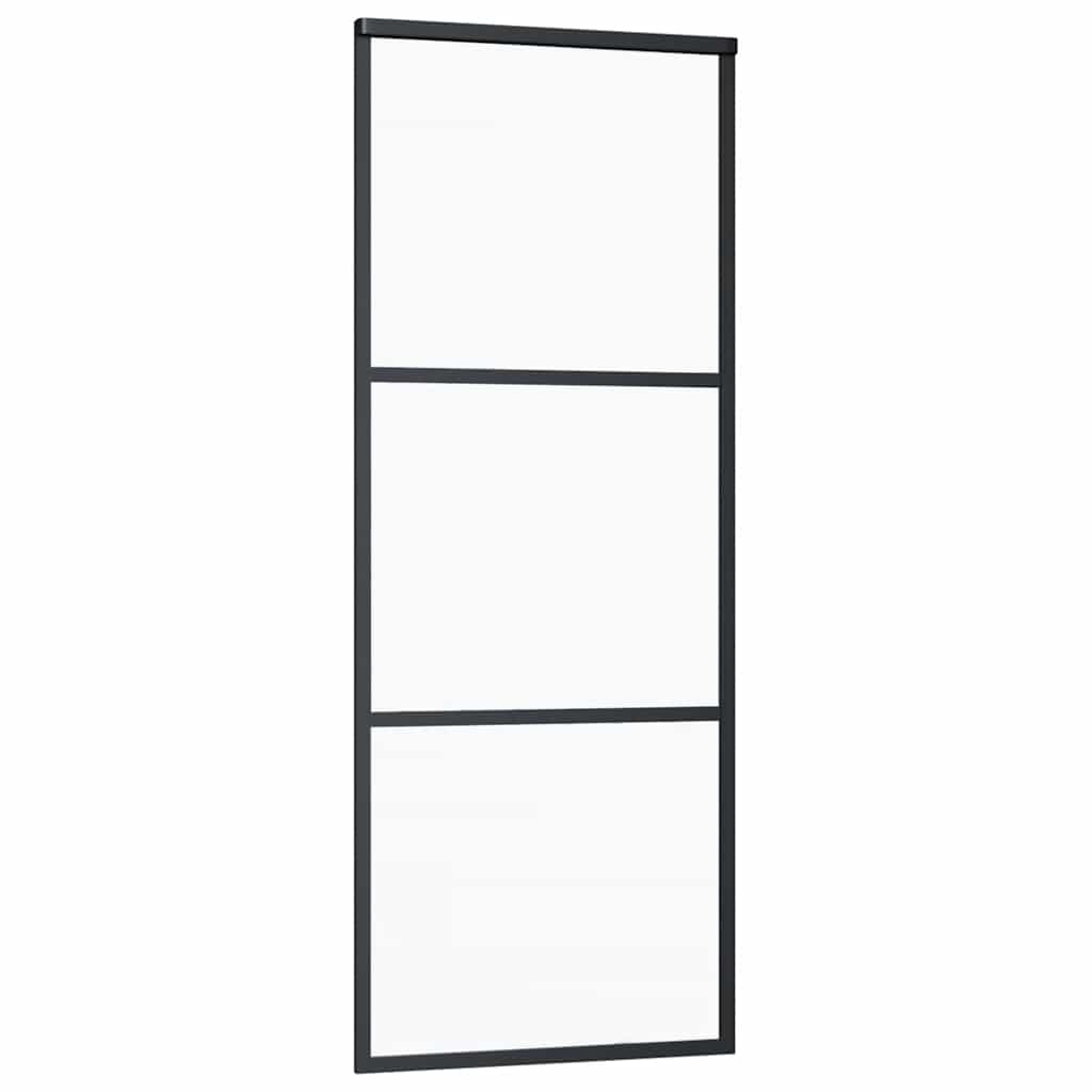vidaXL Sliding Door with Hardware Set 76x205 cm ESG Glass&Aluminium