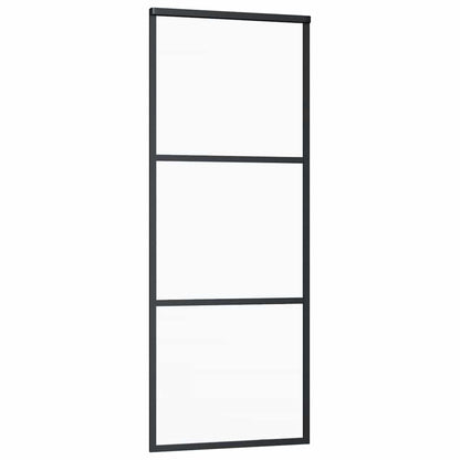 vidaXL Sliding Door with Hardware Set 76x205 cm ESG Glass&Aluminium