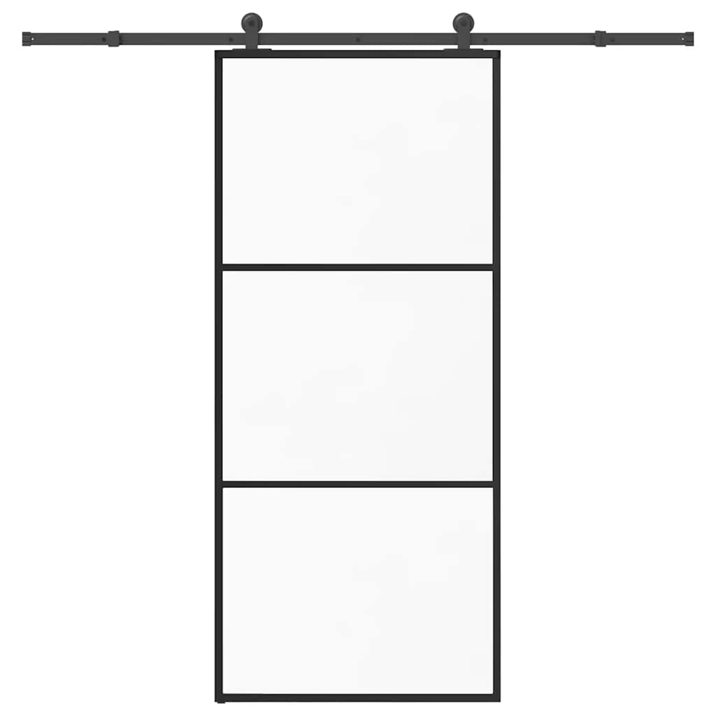 vidaXL Sliding Door with Hardware Set 90x205 cm ESG Glass&Aluminium