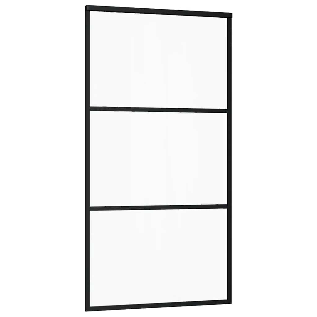 vidaXL Sliding Door with Hardware Set 102x205 cm ESG Glass&Aluminium