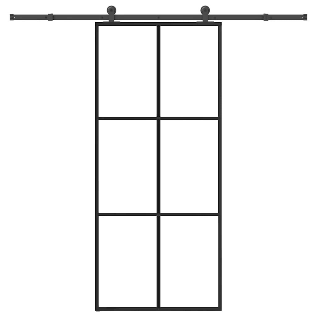 vidaXL Sliding Door with Hardware Set 90x205 cm ESG Glass&Aluminium