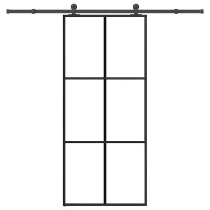 vidaXL Sliding Door with Hardware Set 90x205 cm ESG Glass&Aluminium