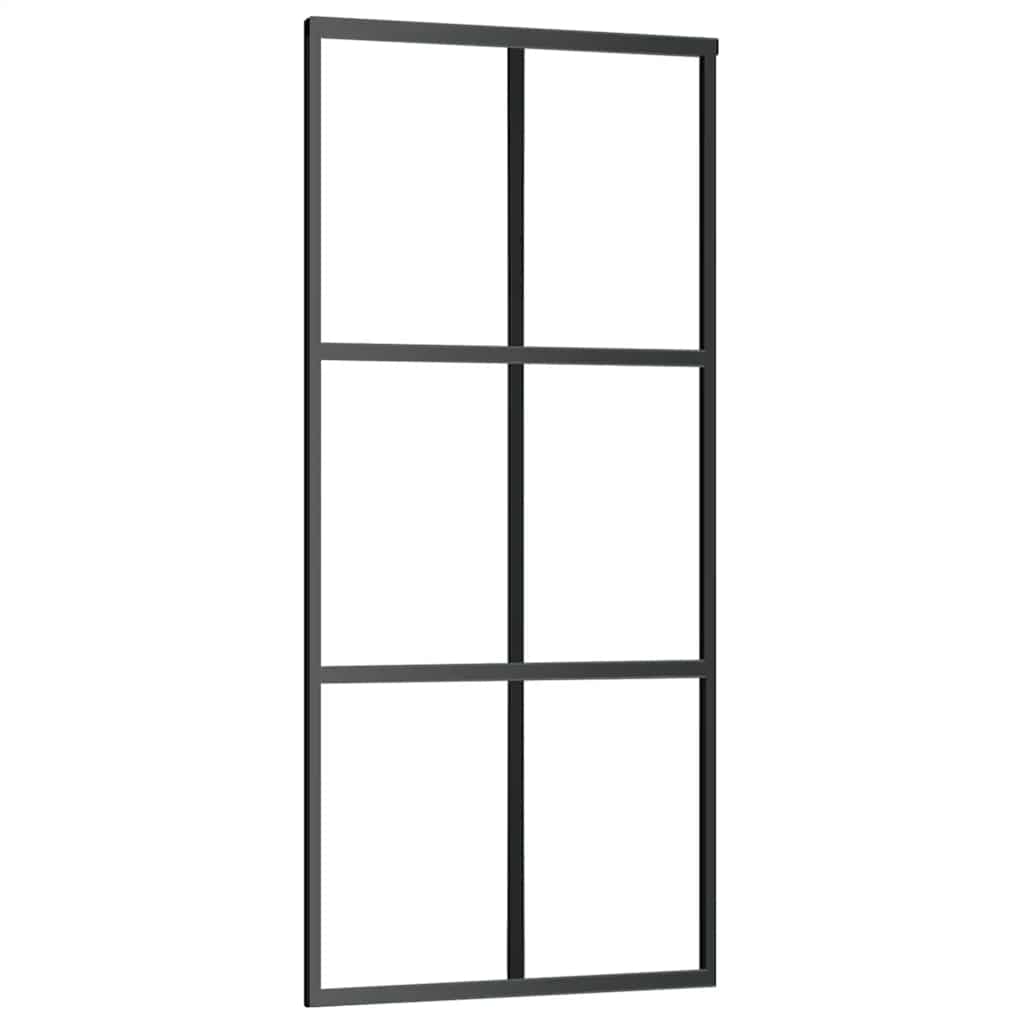 vidaXL Sliding Door with Hardware Set 90x205 cm ESG Glass&Aluminium