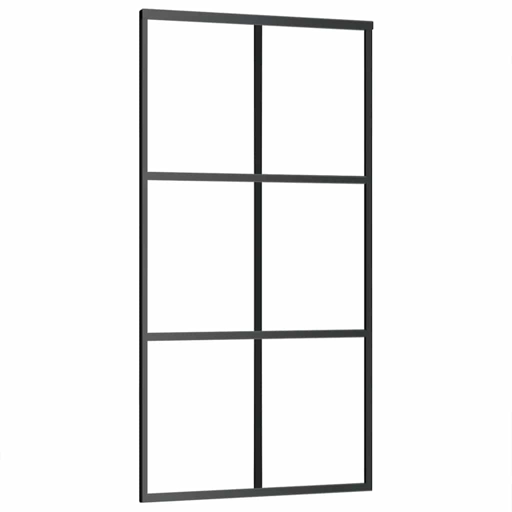 vidaXL Sliding Door with Hardware Set 102x205 cm ESG Glass&Aluminium