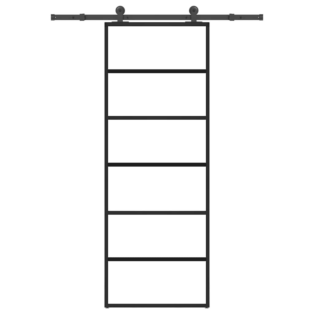 vidaXL Sliding Door with Hardware Set 76x205 cm ESG Glass&Aluminium