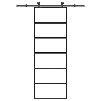 vidaXL Sliding Door with Hardware Set 76x205 cm ESG Glass&Aluminium