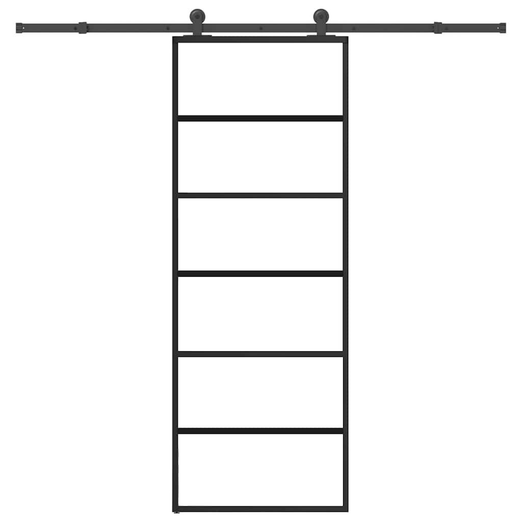 vidaXL Sliding Door with Hardware Set 76x205 cm ESG Glass&Aluminium