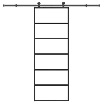 vidaXL Sliding Door with Hardware Set 76x205 cm ESG Glass&Aluminium