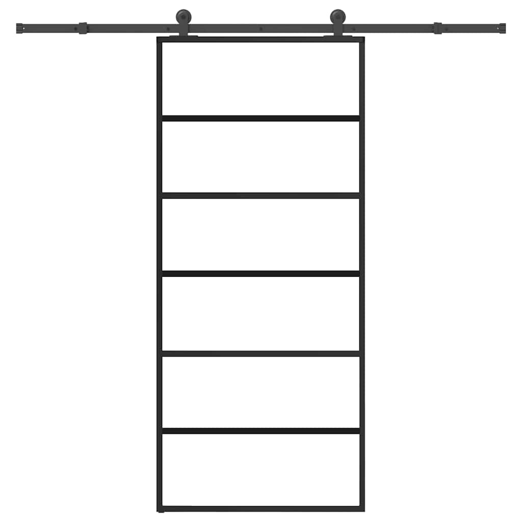 vidaXL Sliding Door with Hardware Set 90x205 cm ESG Glass&Aluminium