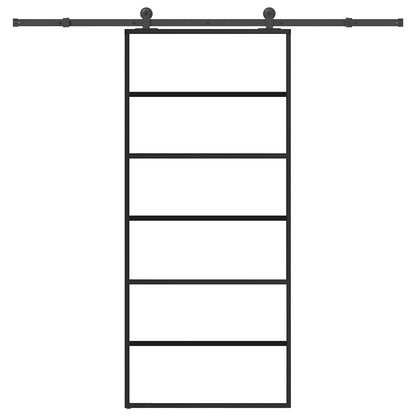 vidaXL Sliding Door with Hardware Set 90x205 cm ESG Glass&Aluminium