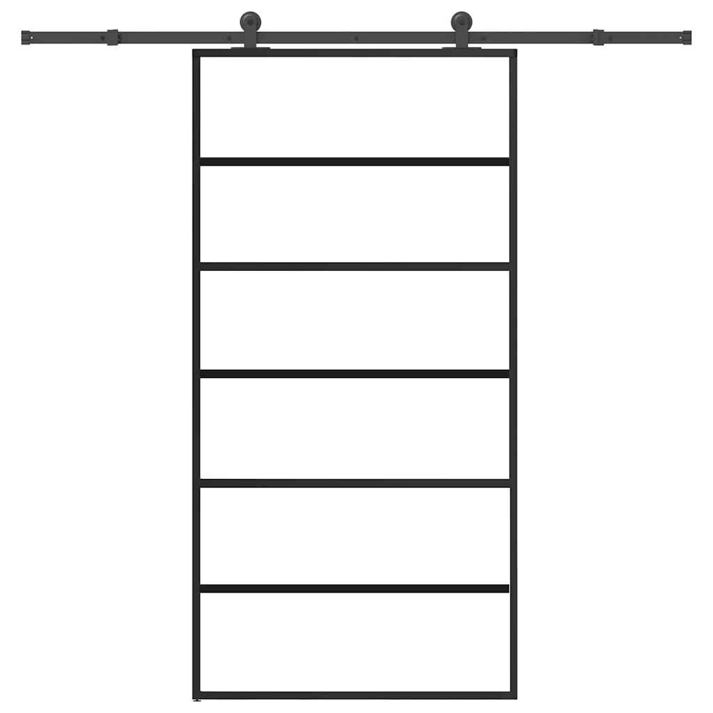 vidaXL Sliding Door with Hardware Set 102x205 cm ESG Glass&Aluminium