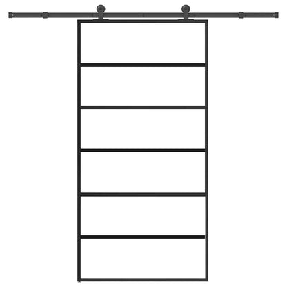 vidaXL Sliding Door with Hardware Set 102x205 cm ESG Glass&Aluminium