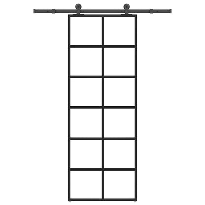 vidaXL Sliding Door with Hardware Set 76x205 cm ESG Glass&Aluminium