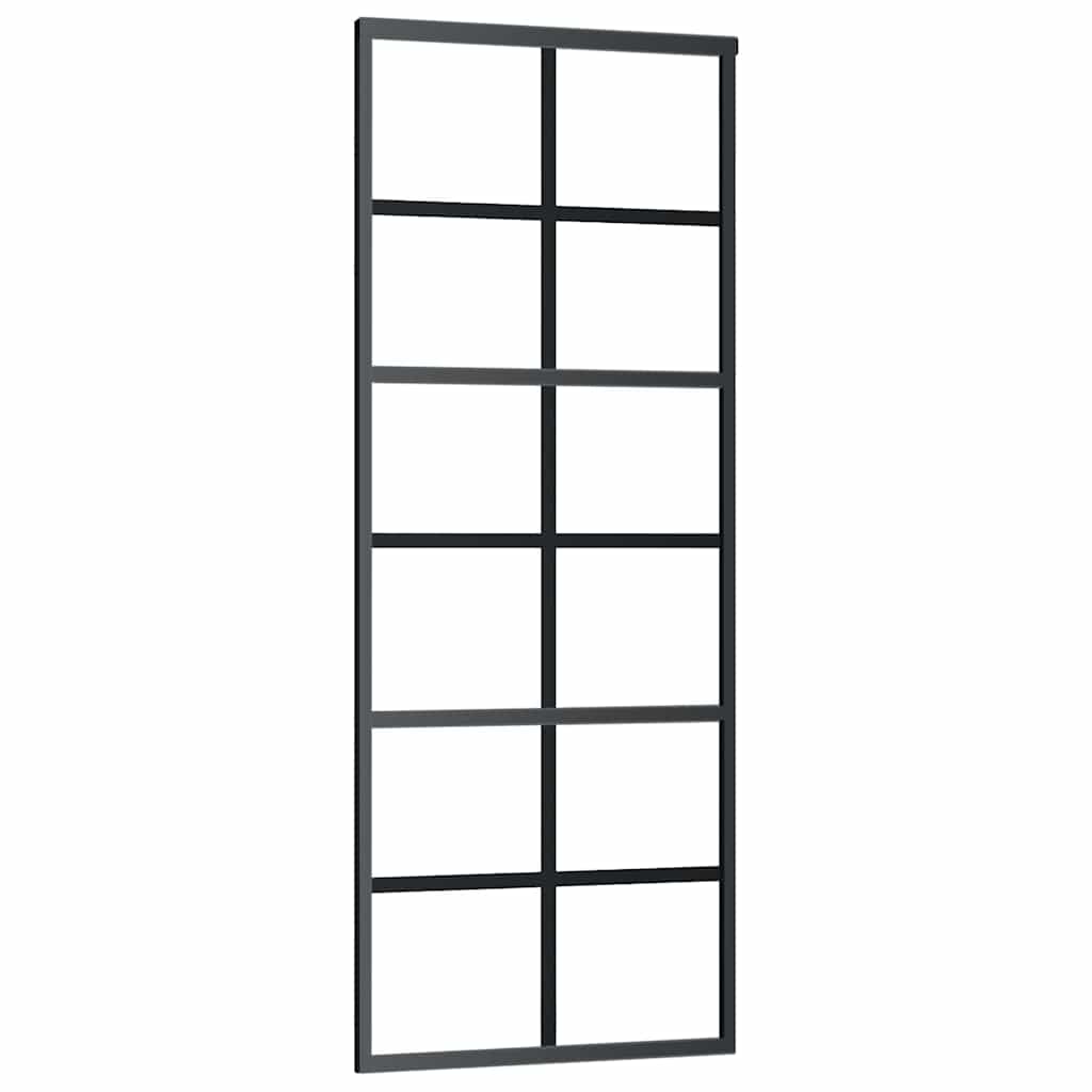 vidaXL Sliding Door with Hardware Set 76x205 cm ESG Glass&Aluminium