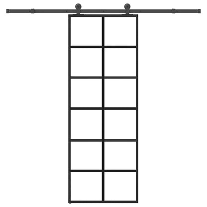 vidaXL Sliding Door with Hardware Set 76x205 cm ESG Glass&Aluminium