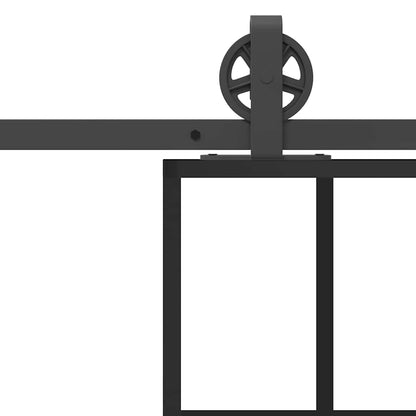 vidaXL Sliding Door with Hardware Set 76x205 cm ESG Glass&Aluminium