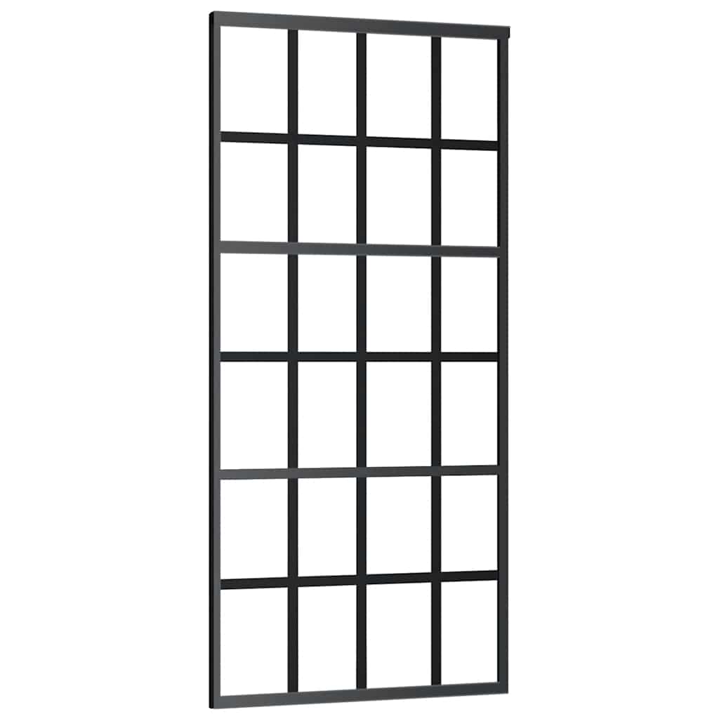 vidaXL Sliding Door with Hardware Set 90x205 cm ESG Glass&Aluminium