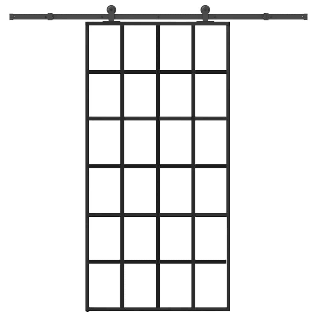 vidaXL Sliding Door with Hardware Set 102x205 cm ESG Glass&Aluminium