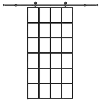 vidaXL Sliding Door with Hardware Set 102x205 cm ESG Glass&Aluminium