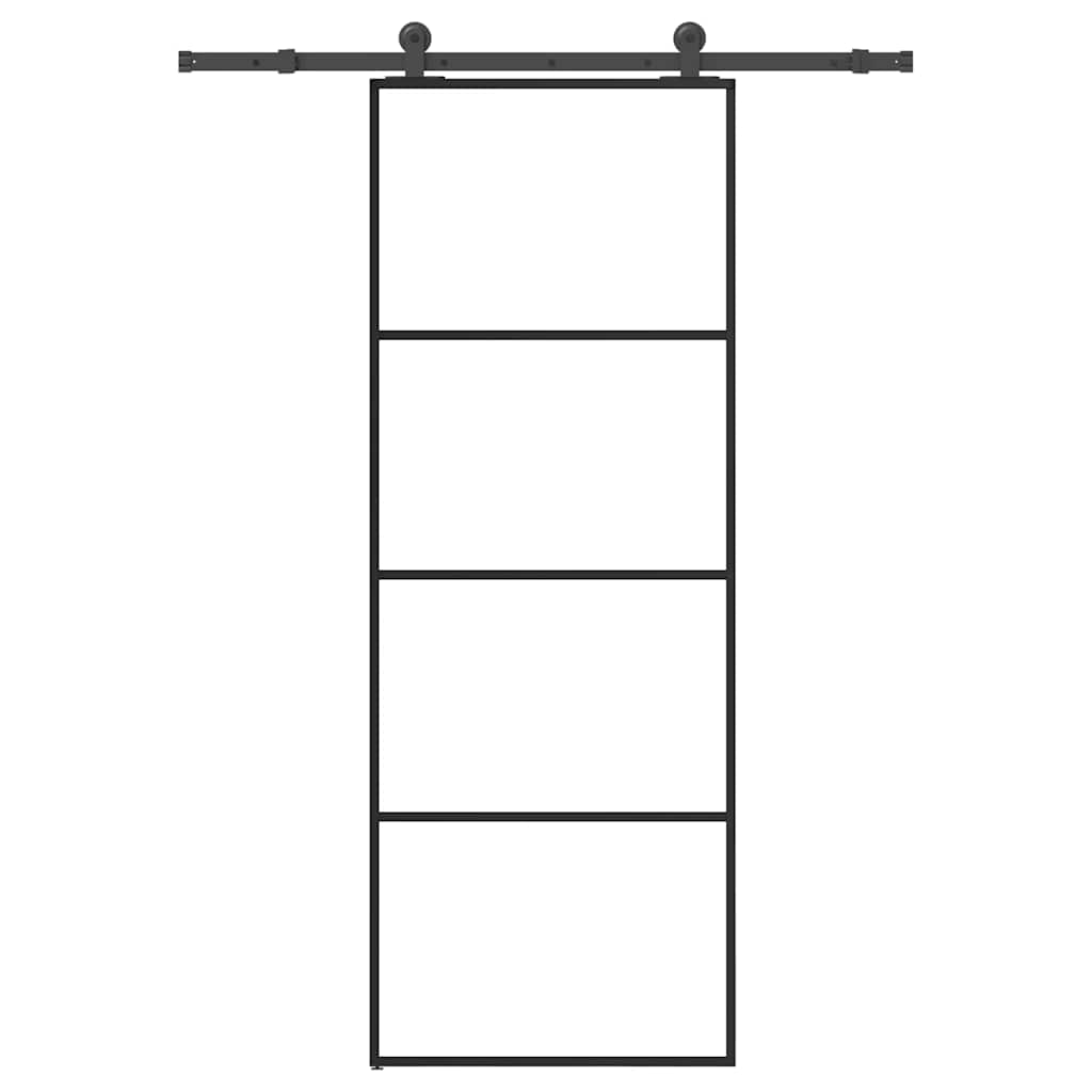 vidaXL Sliding Door with Hardware Set 76x205 cm ESG Glass&Aluminium