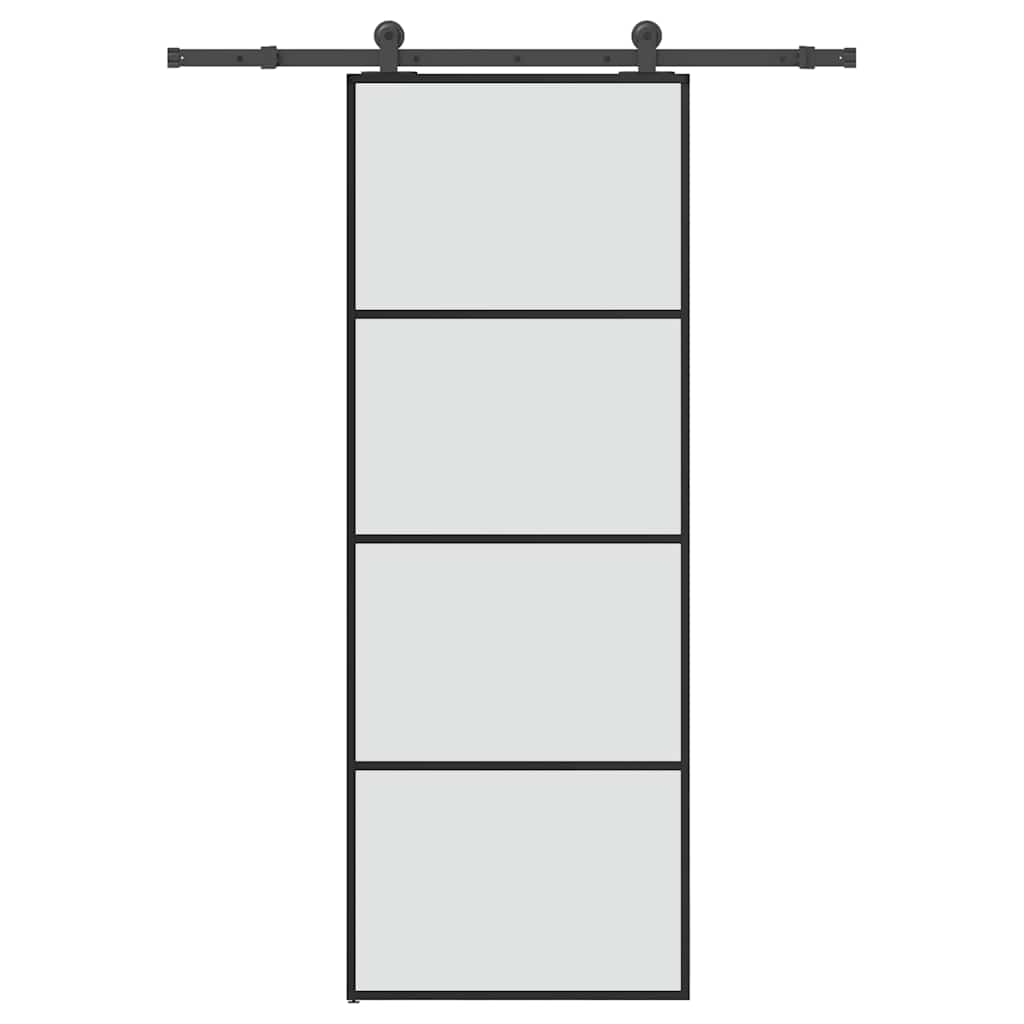vidaXL Sliding Door with Hardware Set 76x205 cm ESG Glass&Aluminium