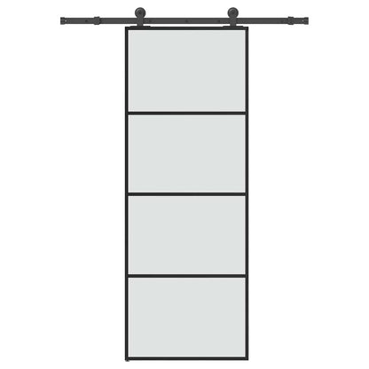 vidaXL Sliding Door with Hardware Set 76x205 cm ESG Glass&Aluminium
